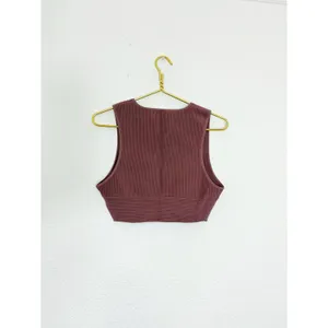 Aritzia Babaton Sculpt Knit Deep V Tank Size Large Maeve Pink Crop Ribbed thumbnail 12