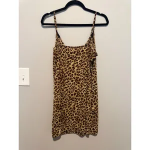 Morgan Taylor Intimates Leopard Print Lace Trim Chemise Nightgown Large Brown thumbnail 3