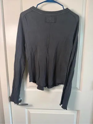We The Free Charcoal Ribbed Long Sleeve Crewneck Top thumbnail 5