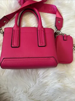 Madden NYC Hot Pink Mini Satchel with Detachable Strap & Rhinestone Pouch thumbnail 6