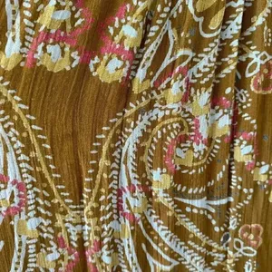 Free People Brown green hippie babydoll peasant dress balloon sleeves S #1993 thumbnail 10
