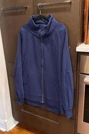 Lululemon Athletica Scuba Oversized Funnel-Neck Full Zip sweatshirt blue xl-xxl thumbnail 1