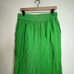 Jason Wu Green Crinkle Drawstring Waist‎ Wide Leg Casual Pants - Women's L thumbnail 2