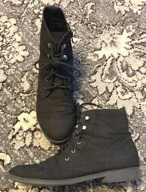 Madden Girl Black Lace Up Booties thumbnail 1
