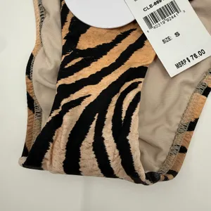 PQ Swim Bikini Bottom SZ Small NWT Cleo Link TieSide Teeny Tiger Print Gold Ring thumbnail 8