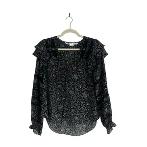 Veronica Beard Penny Silk blouse Floral Lace Sz 6 Romantic Feminine Chic Lux Top thumbnail 3