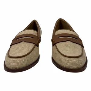 J. Crew Woven Raffia Slip On Penny Loafer Natural Brown Size 7 thumbnail 5