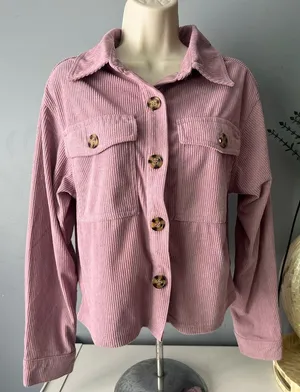 Pink Corduroy Button thumbnail 1