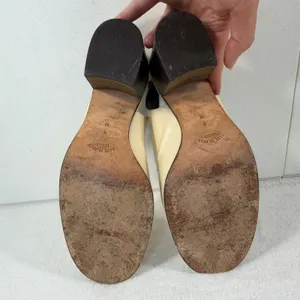 VTG‎ 90s Anne Klein 8 Slingback Chunky Loafer Bratz Block Heel Leather Tan Italy thumbnail 11