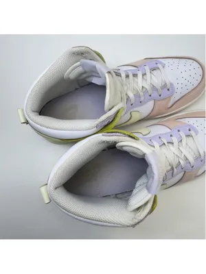 Women's Nike Dunk High Sneakers Size 9.5 White Yellow Pink Purple DD1869-108 thumbnail 5