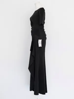 Xscape - ruffle puff-sleeve evening gown thumbnail 6
