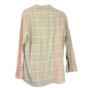 Mix& Match Guido Pellegpini Med Top Button Down Plaid Pale Yellow Office Wear thumbnail 4