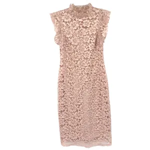 Enfocus Studio Lace Midi Dress Sz 4 Blush Romantic Wedding High Neck Coquette thumbnail 2