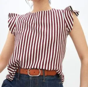 Anthropologie Eva Franco Ruffled Jacquard Top thumbnail 1