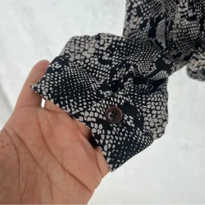 Zara Snake Print Button‎ Front Boxy Long Sleeve Button Up Top thumbnail 6
