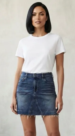 Joe's Jeans Women's 32 Denim Mini Skirt Frayed‎ Hem Classic Casual Summer Blue thumbnail 1