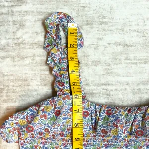 J Crew Womens Small Floral Crop Top Ruffle Flowers Smocked Liberty Fabric Summer thumbnail 4