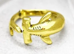Gold Hammerhead Shark Ring thumbnail 1