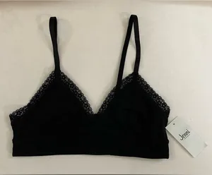 Jenni Intimates NWT Black Lace Trim Bralette Size S thumbnail 1