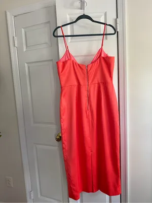 Bardot Ayla Midi Dress Orange Fizz Satin Corset NWT XL US 10 thumbnail 5
