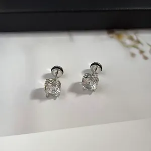 8mm CZ Stud Earrings for Men Women Streetwear Punk Hip Hop Unisex Style thumbnail 2