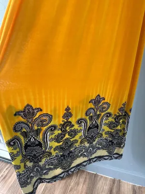 Seven Islands XL Yellow Paisley Halter Maxi Dress Resort Vacation Boho summer thumbnail 2