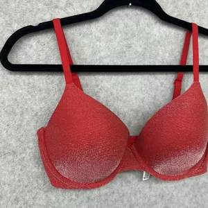 PINK Victoria's Secret Red Pepper Sparkle 34DD Wear Everywhere T-shirt Bra thumbnail 3
