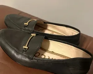 Sam Edelman Loafers Black Leather Gold Detail Size 5 thumbnail 1