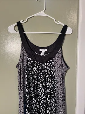 Alfani Intimates Women’s Size XL Sleeveless Nightgown Dress Gray Black Animal thumbnail 2