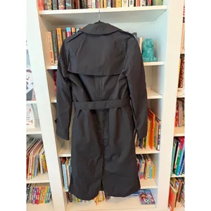 Black‎ Trench Coat Women 6L Military thumbnail 2