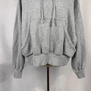 Nike Hoodie Womens Small Sportswear Fleece Crop Pullover Grey Oversized Fit thumbnail 3