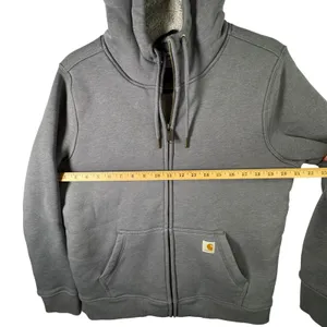 Carhartt Women M Clarksburg Sherpa Lined Full Zip Hoodie Jacket Blue Gray 102787 thumbnail 6