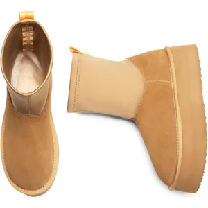 Dream Paris Platform Suede FuzzyChic Sock-Top Boots thumbnail 7