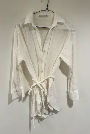 Abercrombie & Fitch White Gauze Tie-Waist Cover Up thumbnail 1