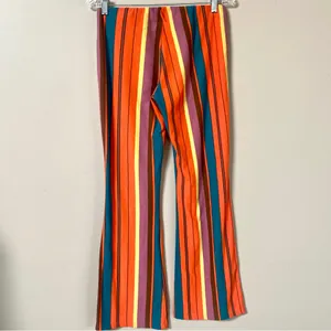 Urban Outfitters Bali Multi-color Striped Low-Rise boho Flare Stretch Pant Si… thumbnail 6