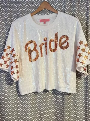 NWT Simply Southern | SEQUIN BRIDE TOP, Small thumbnail 3