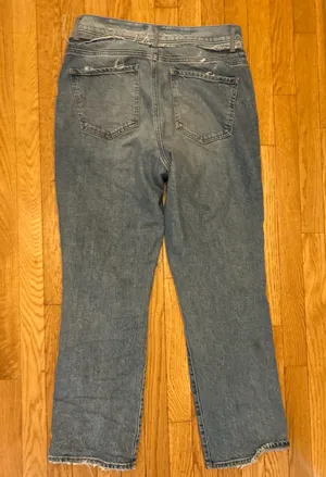 Express Frayed Waist Raw Leg Jeans Size 12 thumbnail 3