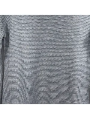 LOFT XS Blue Cotton Open Knit Hi Low Sweater thumbnail 5