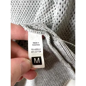 Maaji‎ Activewear Gray Mesh Knit Long Sleeve Sweater Crew Neck Women Medium thumbnail 5
