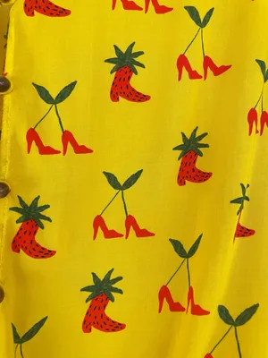 Anthropologie x Kendra‎ Dandy Strawberry and Cherry Print Knot Front Top Size 8 thumbnail 6