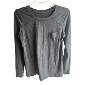 Lululemon Women's‎ Find Your Zen Crew Neck Long Sleeve in Heathered Dark Grey 8 thumbnail 2