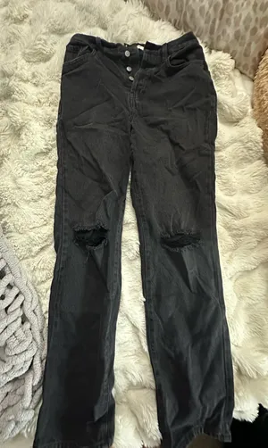 american eagle black dad jeans thumbnail 1