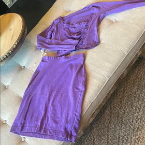 French Connection Vintage Purple Two Piece Skirt Set Size Small thumbnail 10