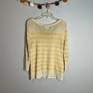 🔆 Aerie light loose knit striped sweater thumbnail 4