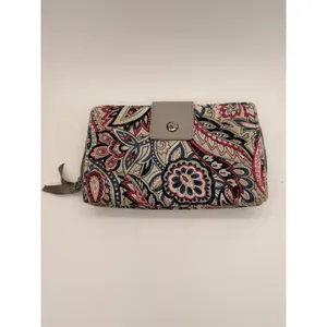Vera Bradley All‎ In One Crossbody Wallet Womens OS Grey Pink Paisley RFID thumbnail 2