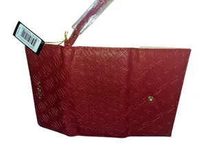 bebe Red Quilted Wristlet trifold wallet with Strap thumbnail 7