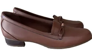 Clarks Collection Juliet Shine Loafers Women's 8 Caramel Leather Comfort NWT thumbnail 1