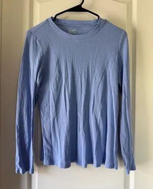 247 Light Blue Long Sleeve Crewneck Tee / AA79 thumbnail 1