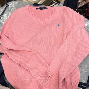 Ralph Lauren Pink V-Neck Sweater thumbnail 1