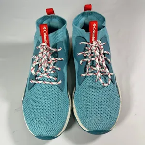 Columbia Womens 9 SH/FT Mid Breeze Hiking Shoes Aquatint/Poppy‎ Red Omni-Grip thumbnail 2